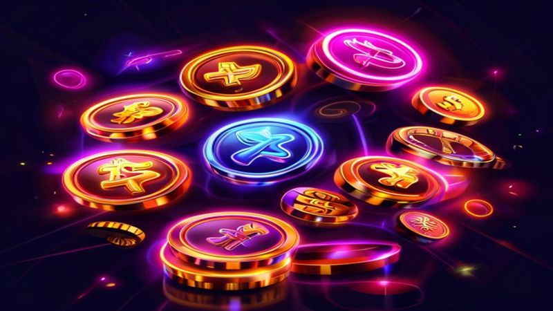 Màn hình slot với các biểu tượng và vòng quay miễn phí